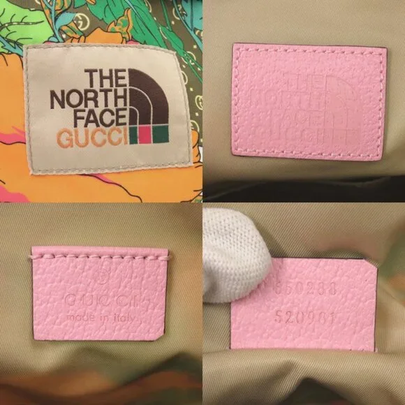 Gucci North Face Collaboration Nylon Leather Pink Backpack Daypack 1548 - Picture 7 of 7